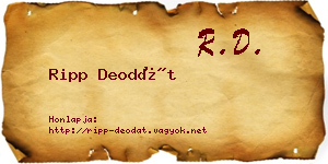 Ripp Deodát névjegykártya